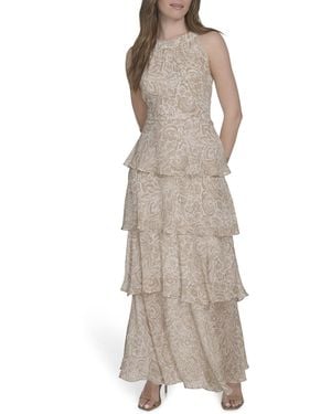 Tommy Hilfiger Sleeveless Tiered Maxi Dress - Natural