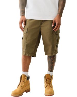 True Religion Relaxed Sn Cargo Flap Short | Cargo Shorts With Flap Pockets - Natural