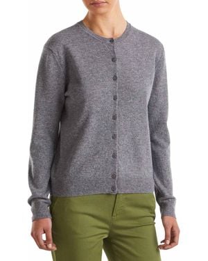 Benetton Maglia Coreana M/L 1002d5485 Strickjacke - Grau
