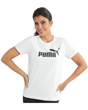 PUMA Essentials Logo T-shirt Voor - Wit