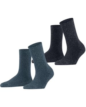 Esprit Shimmer W So Baumwolle Gemustert 2 Paar Chaussettes - Bleu