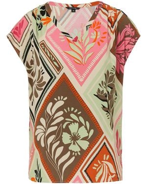 Comma, Ärmellose Visikose-Bluse mit All-Over-Print pink 46