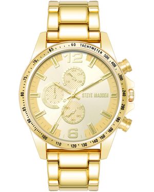 Steve Madden Orologio da braccialetto maschile, Blu/Argento