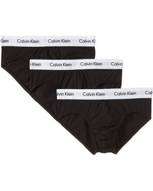 Calvin Klein Slip in cotone elasticizzato a vita bassa - Nero