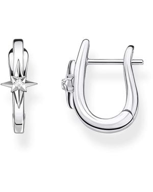 Thomas Sabo Hoop Earrings Star Silver 925 Sterling Silver - Multicolour