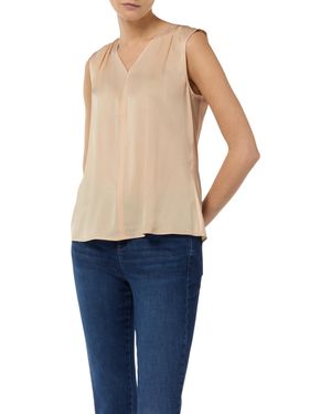 Comma, Satiniertes Top aus Viskosemix - Blau