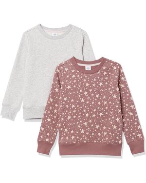 Amazon Essentials Sudaderas de Forro Polar con Cuello Redondo Niña - Rosa