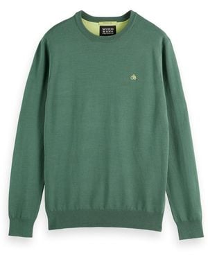 Scotch & Soda Seasonal Core-viscose Regular Fit Crewneck Jumper - Green