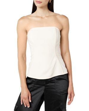 The Drop Alejandra Strapless Corset Top - White