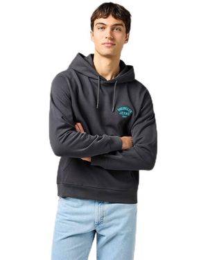 Wrangler Small Logo Hoodie Hooded Sweatshirt - Blue