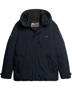 Superdry City Padded Hooded Wind Parka Jacket - Blue