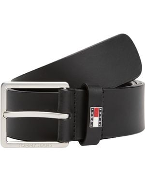 Tommy Hilfiger Gürtel Flag 4,0 cm Ledergürtel - Schwarz
