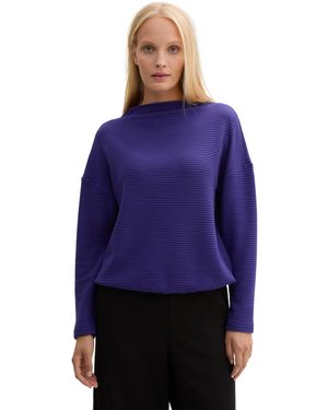 Tom Tailor Sweatshirt mit Gummizug am Saum - Lila