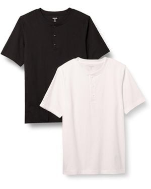 Amazon Essentials Serafino a iche Corte in Cotone dalla vestibilità Standard Uomo - Nero