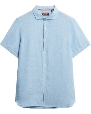 Superdry Sd Vacation Embroidered Linen Shirt - Blue