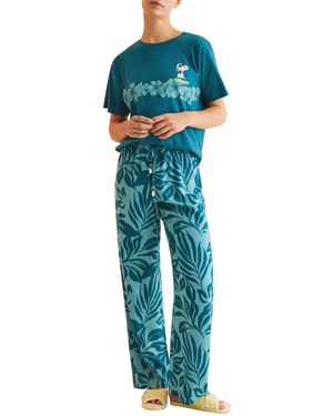 Women'secret Casual Vrijetijdsbroek Voor Met Blauwe Print