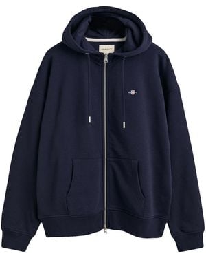 GANT Shield Zip Hoodie Hooded Sweatshirt - Blue