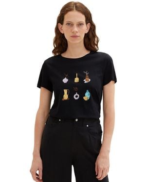Tom Tailor Sommer T-Shirt aus Baumwolle - Schwarz