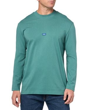 HUGO Small Patch Logo Long Sleeve T-shirt - Green