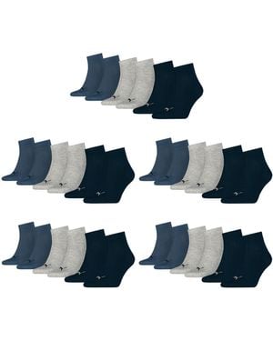 PUMA Plain Recycled Cotton Quarter Socks - Blue