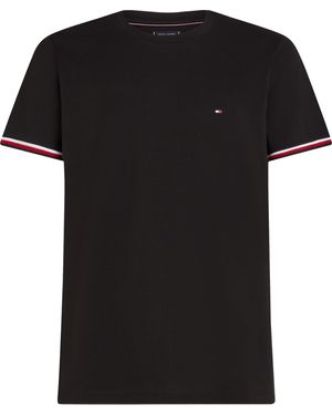 Tommy Hilfiger GLOBAL Stripe Cuff Tee MW0MW38630 S/S T-Shirt - Schwarz