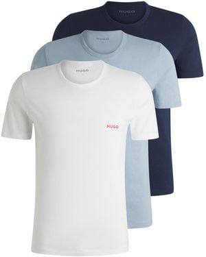 HUGO S T-shirt Rn Triplet P Three-pack Of Underwear T-shirts In Cotton Jersey - Blue
