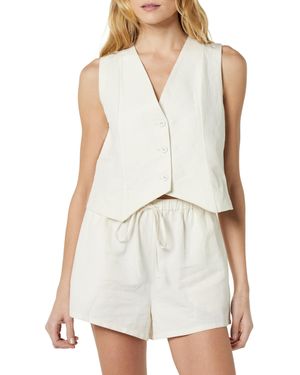 The Drop Esma Linen Vest - White