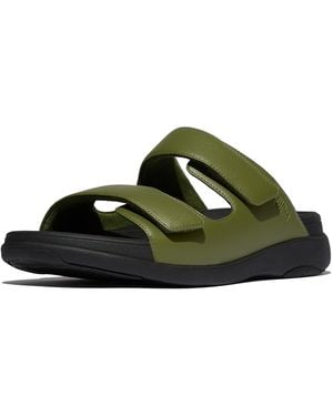 Fitflop F-mode Go S Adjustable Two-bar Slides Sandal - Green