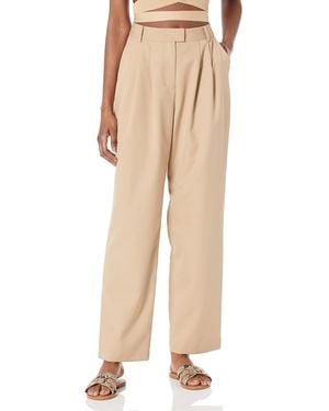 The Drop Dylan Pleated Straight Pant Pantaloni - Neutro