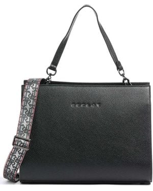 Replay Fw3020.000 Peppled Pu Zipped Pocket Shoulder Bag - Black