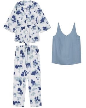 Women'secret Pijama de ga Pantalón Largo Colección Forest - Azul