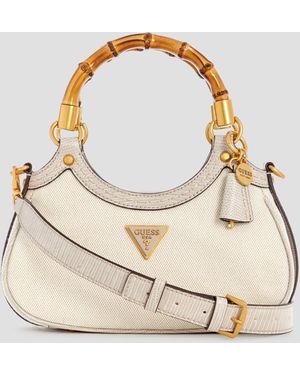Guess Zabry Mini Bamboo Satchel Taupe - Naturel