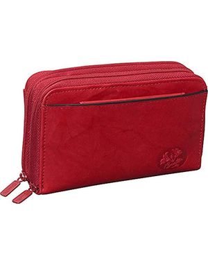 Buxton Heiress Double Zip Organizer - Red