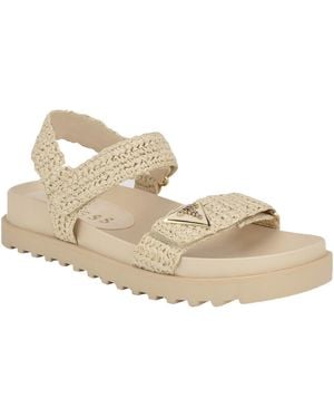 Guess Gwfabrica Flat Sandal - Natural