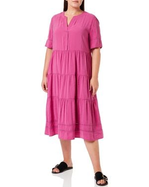 Gerry Weber Midikleid mit Stufenverarbeitung halber Arm - Pink