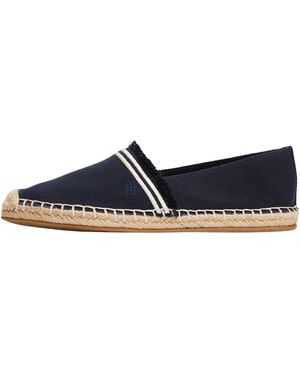 Tommy Hilfiger 's Fringe Canvas Closed Toe Espadrilles With Logo - Black