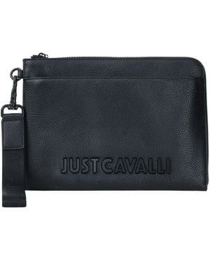 Just Cavalli Pochette nera da uomo con logo UNI - Nero