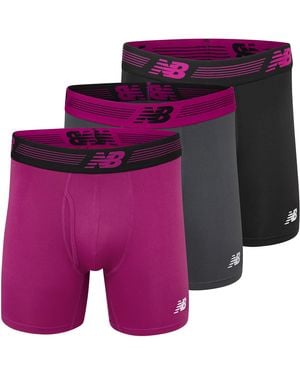 New Balance 6" Boxer Brief Fly Front With Pouch - Purple