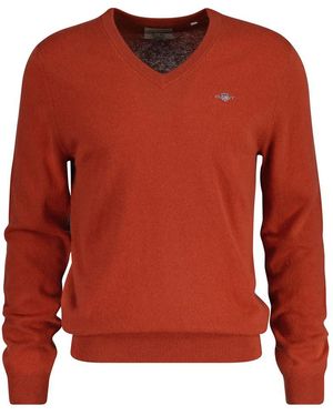 GANT Extrafine Lambswool V-Neck - Rot