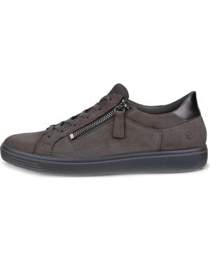 Ecco S Soft Classic Lace Side Zip Sneaker - Black