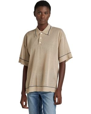 G-Star G-star Oversized Knitted Polo - Natural