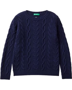 Benetton Maglia G/C M/L 1344C107G Maglione - Blu