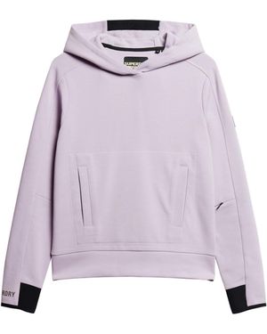 Superdry Code TECH Relaxed Hood Kapuzenpullover - Lila