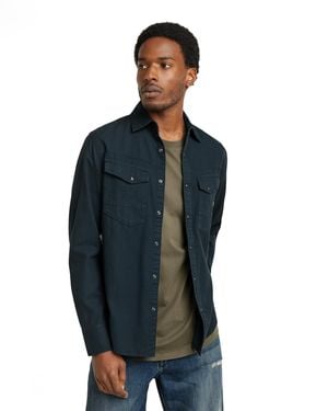 G-Star Dakota Slim Shirt Met Lange Mouwen - Blauw