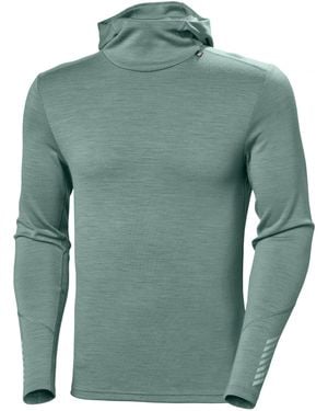 Helly Hansen Male Lifa Merino Midweight Hoodie Hooded Sweatshirt - Grün