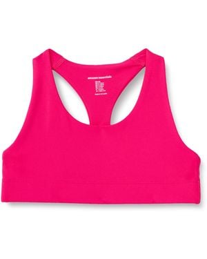 Amazon Essentials Sujetador Deportivo con Espalda Cruzada para Gimnasio y Entrenamiento Total Niña - Rosa
