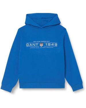 GANT Felpa con Cappuccio Reg Shield - Blu