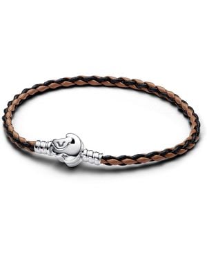 PANDORA Disney der könig der löwen verschluss moments geflochtenes lederarmband - Braun