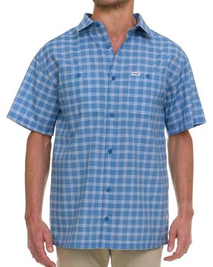 Wrangler Plaid Short Sleeve Casual - Blue