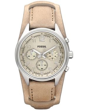 Fossil Quartz Watch Sport Ch2794 With Leather Strap - Metallic